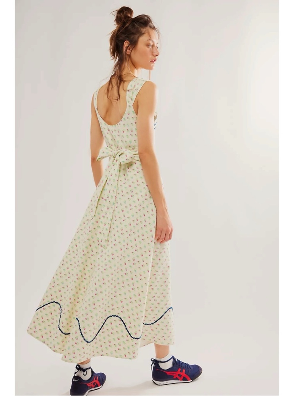 Free People Dainty Western Prairie Sweet Hearts Midi Dress in Ivory Combo Small - Picture 5 of 16